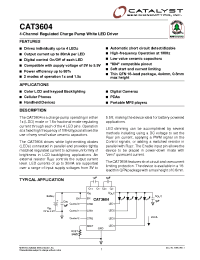 Datasheet CAT3604HS4-TE13 manufacturer Catalyst
