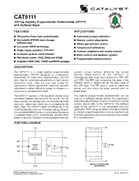 Datasheet CAT5111L-10SOIC manufacturer Catalyst