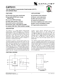 Datasheet CAT5111P-00MSOP manufacturer Catalyst