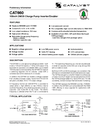 Datasheet CAT660EXA-TE13 manufacturer Catalyst