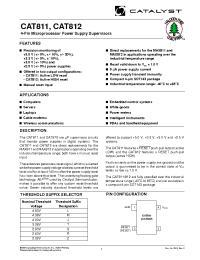 Datasheet CAT811Z manufacturer Catalyst