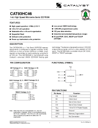 Datasheet CAT93HC46JI-1.8TE13 manufacturer Catalyst
