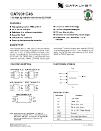 Datasheet CAT93HC46UI-1.8TE13 производства Catalyst