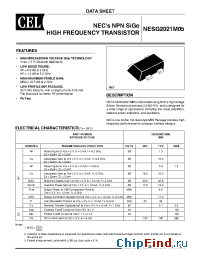 Datasheet NESG2021M05-T1-A manufacturer CEL
