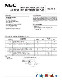 Datasheet PS2765-1 manufacturer CEL