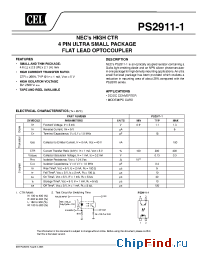 Datasheet PS2911-1-F3 manufacturer CEL