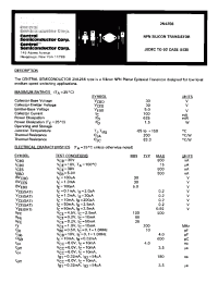 Datasheet 2n4256 manufacturer Central