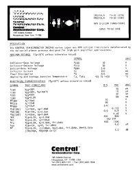 Datasheet 2n5249a manufacturer Central