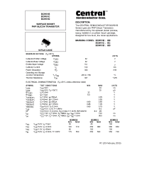 Datasheet BCW61C manufacturer Central