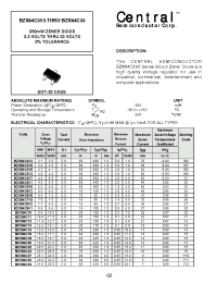 Datasheet BZX84C3V6 manufacturer Central
