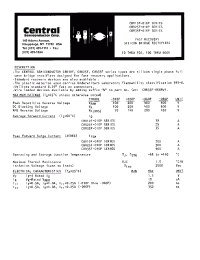 Datasheet CBR25F-010P manufacturer Central