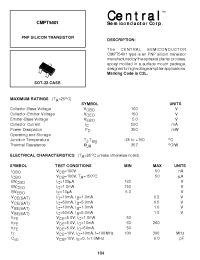 Datasheet CMPT5401 производства Central