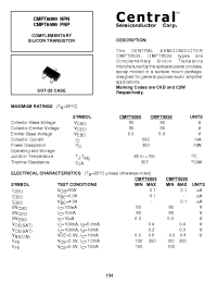 Datasheet CMPT8599 manufacturer Central