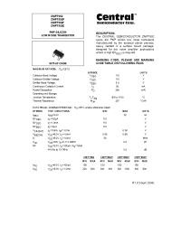 Datasheet CMPT992E manufacturer Central