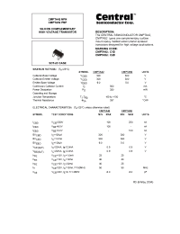 Datasheet CMPTA92PNP manufacturer Central