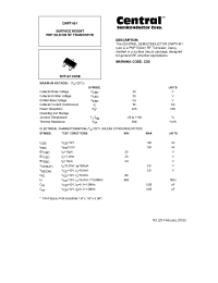 Datasheet CMPTH81 manufacturer Central