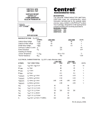 Datasheet CMST3904 производства Central