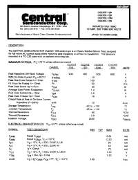 Datasheet CQ220I-10M производства Central