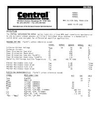 Datasheet MD8003 manufacturer Central
