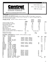 Datasheet MJE222 производства Central