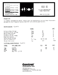 Datasheet MJE520 производства Central
