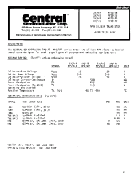 Datasheet MPS3416 производства Central