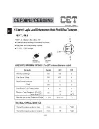 Datasheet CEB08N5 manufacturer CET