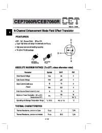 Datasheet CEB7060R manufacturer CET
