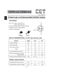 Datasheet CEB81A3 manufacturer CET