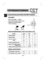 Datasheet CEB9N25 manufacturer CET