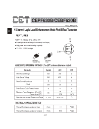 Datasheet CEBF630B manufacturer CET