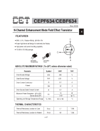 Datasheet CEBF634 manufacturer CET