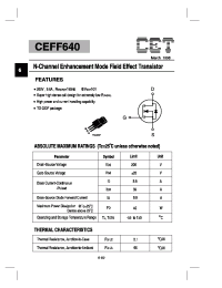 Datasheet CEFF640 manufacturer CET