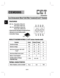 Datasheet CEM2005 производства CET