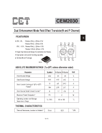 Datasheet CEM2030 manufacturer CET