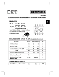 Datasheet CEM2030A manufacturer CET