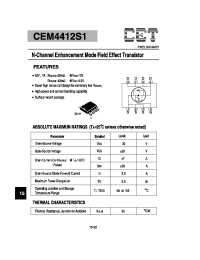 Datasheet CEM4412S1 manufacturer CET