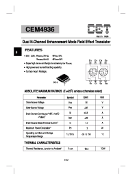 Datasheet CEM4936 manufacturer CET