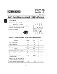 Datasheet CEM8207 manufacturer CET