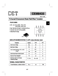 Datasheet CEM8433 manufacturer CET