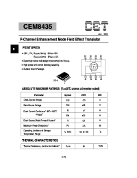 Datasheet CEM8435 manufacturer CET