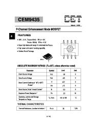 Datasheet CEM9435 manufacturer CET
