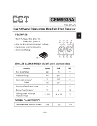 Datasheet CEM9935A manufacturer CET