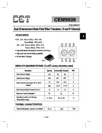 Datasheet CEM9939 manufacturer CET