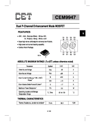 Datasheet CEM9947 manufacturer CET