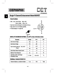 Datasheet CEP05P03 производства CET
