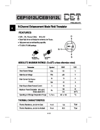 Datasheet CEP1012L manufacturer CET