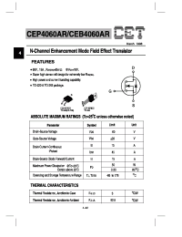 Datasheet CEP4060AR manufacturer CET