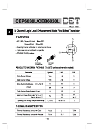 Datasheet CEP6030L manufacturer CET