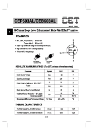 Datasheet CEP603AL manufacturer CET